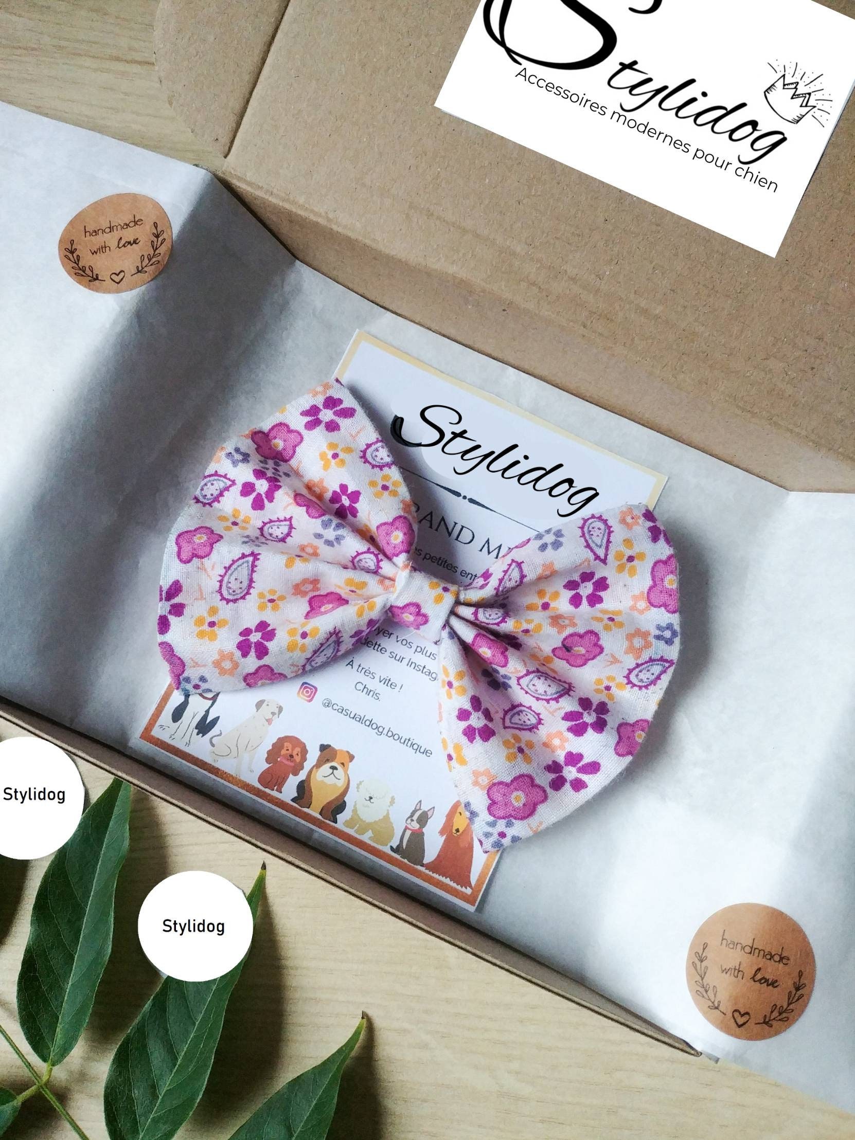 Noeud Papillon Chien/Accessoire Noeud Fleurs Noeud Blanc Chat Tissu