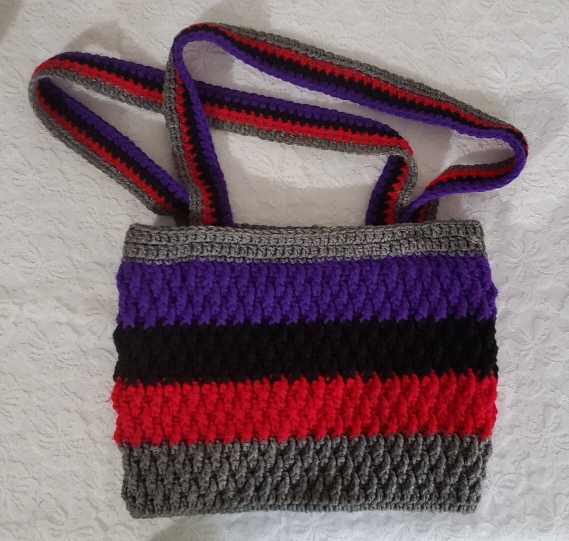 Hand Crocheted Bag/Purse with Shoulder Straps Etsy