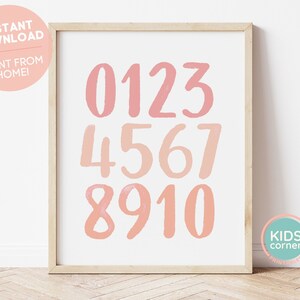 Numbers Printable Wall Art, Nursery Decor Playroom, Number Poster Instant Download, Educational Print, Kids Wall Art, DIGITAL DOWNLOAD