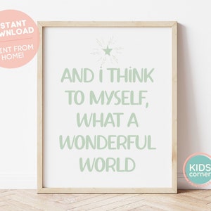 And I Think To Myself, What A Wonderful World Print, Star Print, Holiday Decoration, Christmas Wall Decor, Song Lyrics, DIGITAL DOWNLOAD