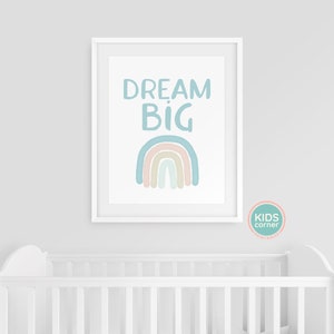 Dream Big Print, Kids Room Printable, Dream Big Digital Print, Kids ...