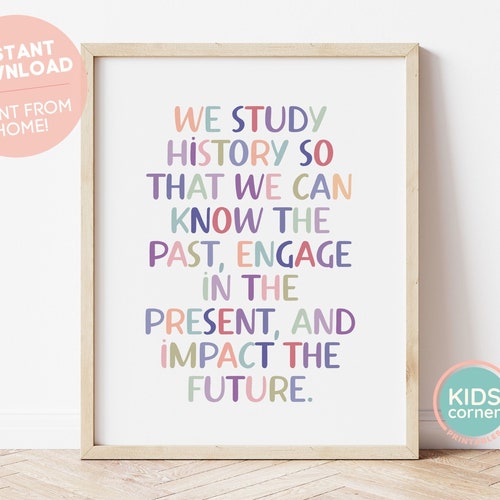 History Quote Printable We Study History so That We Can Know - Etsy