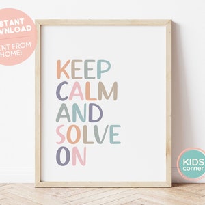 Keep Calm and Solve On Print, Boho Chic, Boho Math Classroom Print, Math Printable, Mathematics Printable, Purple Boho DIGITAL DOWNLOAD