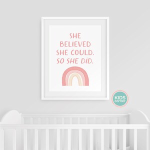 She Believed She Could Printable Wall Art, Nursery Decor Playroom, Instant Download, Poster ...