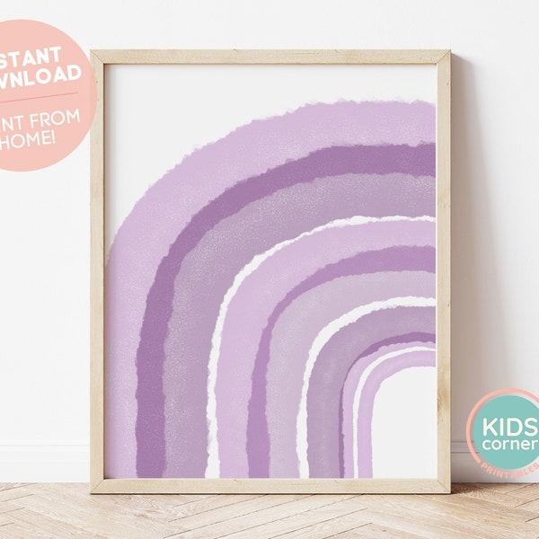 Soft Purple Rainbow Wall Art, Rainbow Nursery Decor, Instant Download Wall Art, PRINTABLE Wall Art, Girls Room, Kids DIGITAL DOWNLOAD