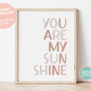 You Are My Sunshine Printable Wall Art, Neutral Nursery Decor, Playroom, Instant Download, Boho Sunshine Wall Art, Kids DIGITAL DOWNLOAD