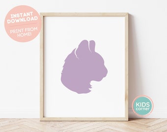 Purple Cat Print, Purple Kitty Poster, Cat Lovers Gift, Cat Poster, Light Purple Cat Wall Art, Lilac Cat, Instant Art, DIGITAL DOWNLOAD