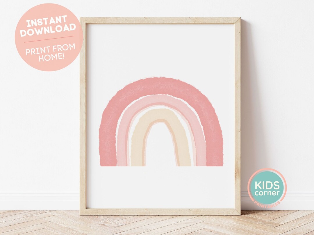 Rainbow Wall Art, Rainbow Nursery Decor, Instant Download Rainbow Wall ...