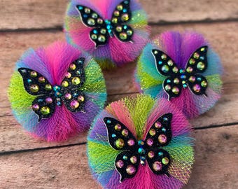 Small Rainbow Butterfly Dog Grooming Bows