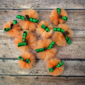 Pumpkin Tulle Dog Grooming Bows