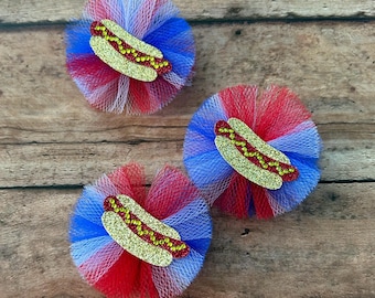 Hotdog Tulle Dog Grooming Bows