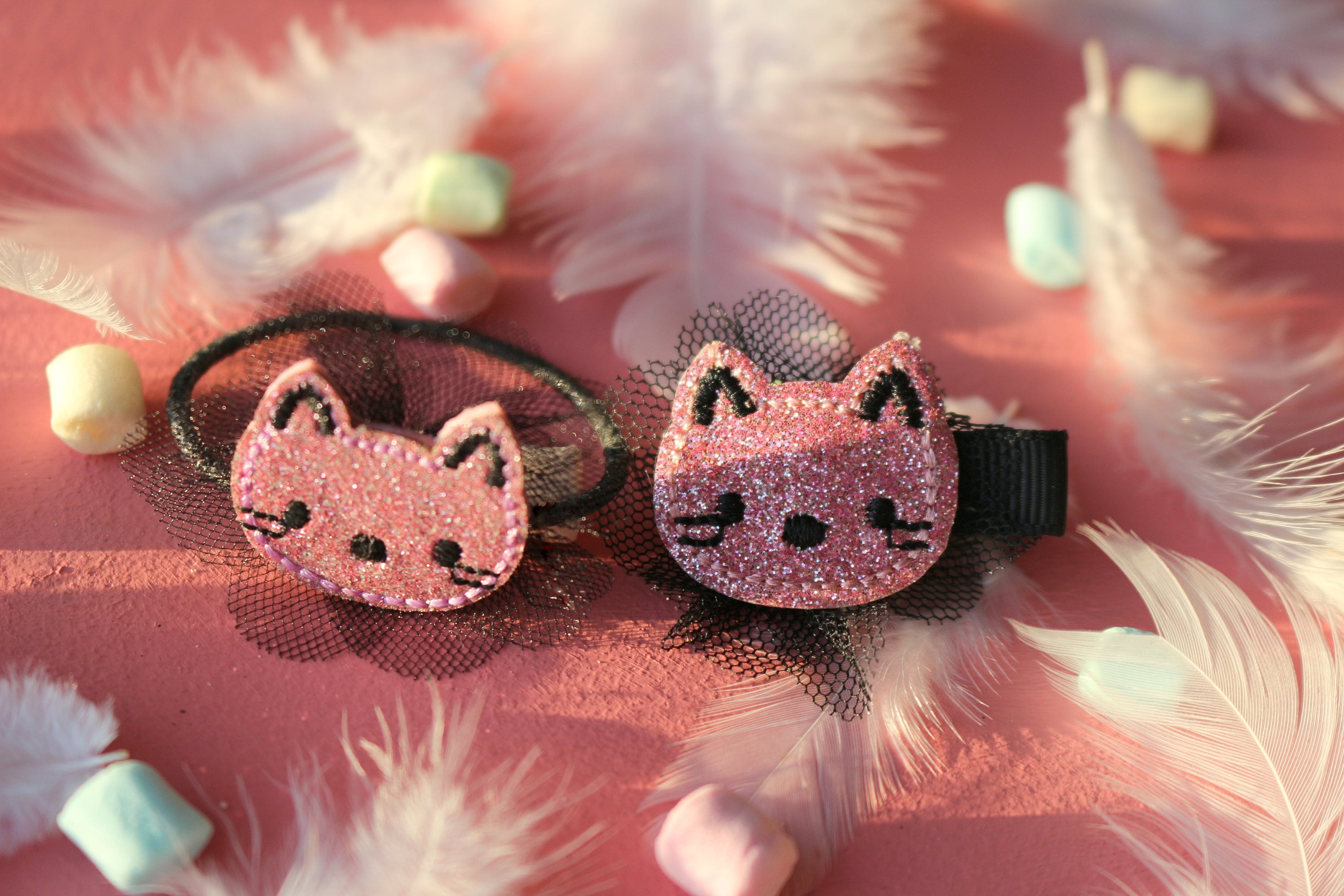Cat Hair clip Hair ties Kitty Cat 2PCS Kid's hair Etsy