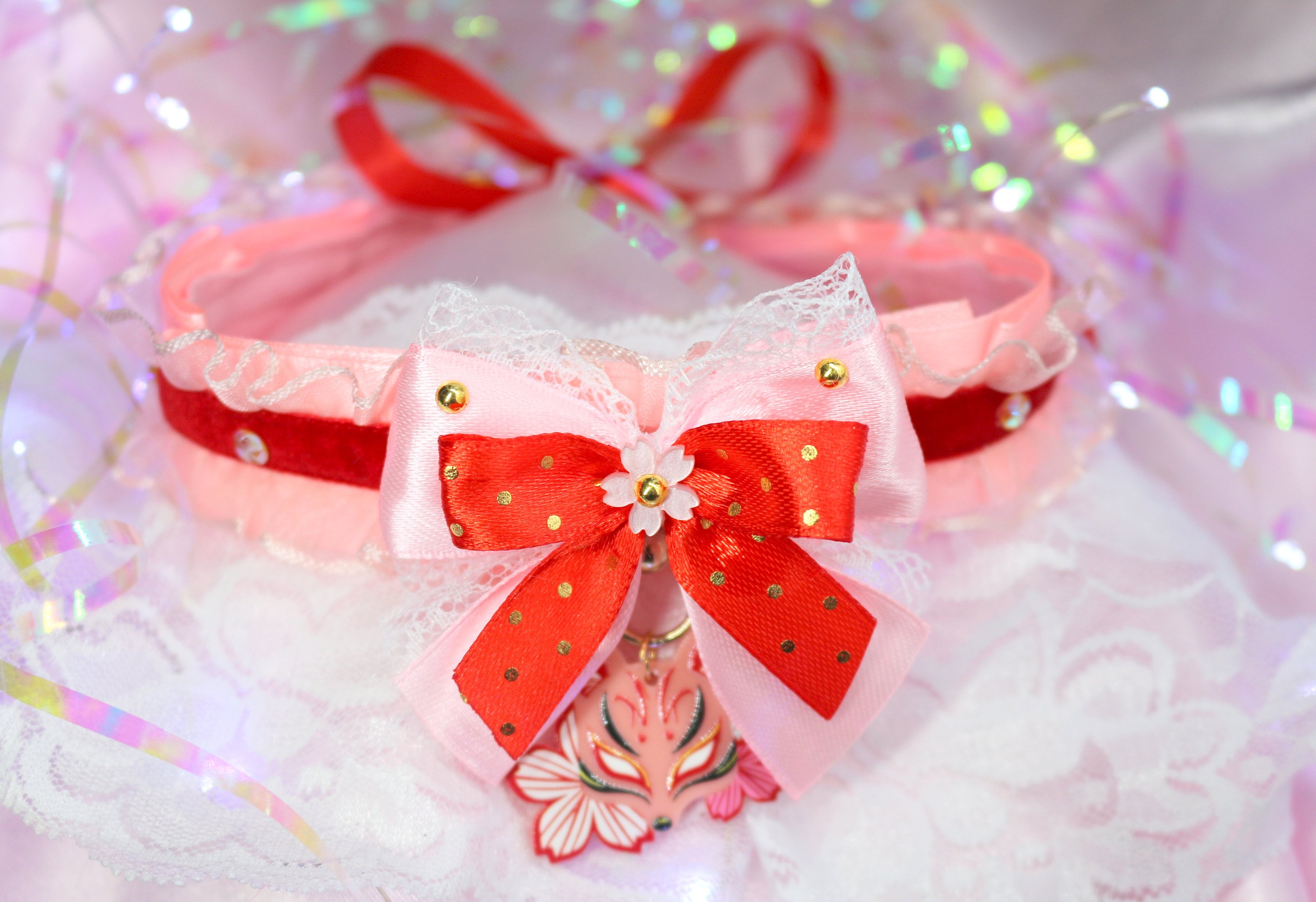 Cute Fox choker, Japanese style collar, Cosplay Accessory, New Handmade , Lolita Necklace