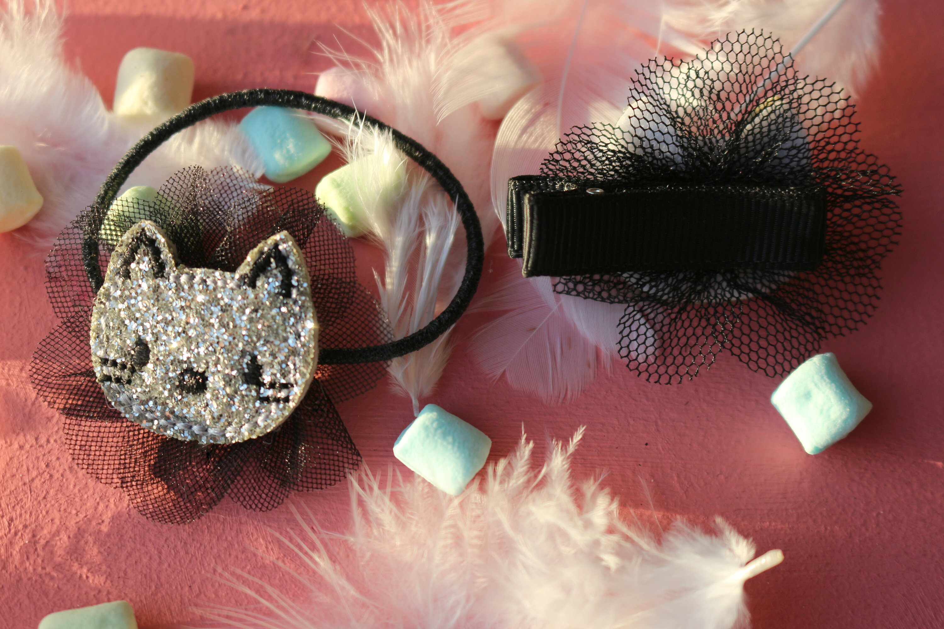 Cat Hair clip Hair ties Kitty Cat 2PCS Kid's hair Etsy