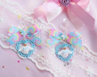Niedliche Pastell Regenbogen Ohrringe, Kawaii Accessoire