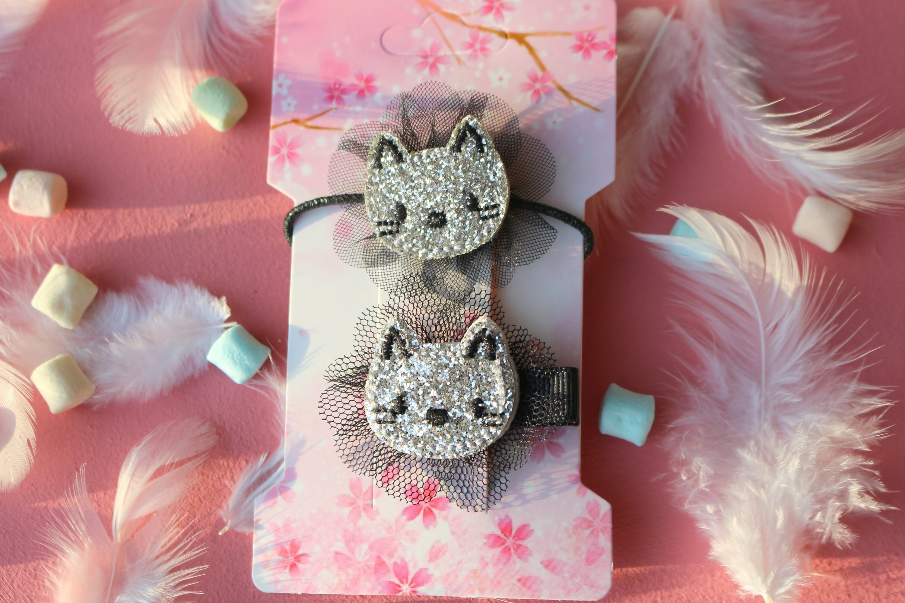 Cat Hair clip Hair ties Kitty Cat 2PCS Kid's hair Etsy