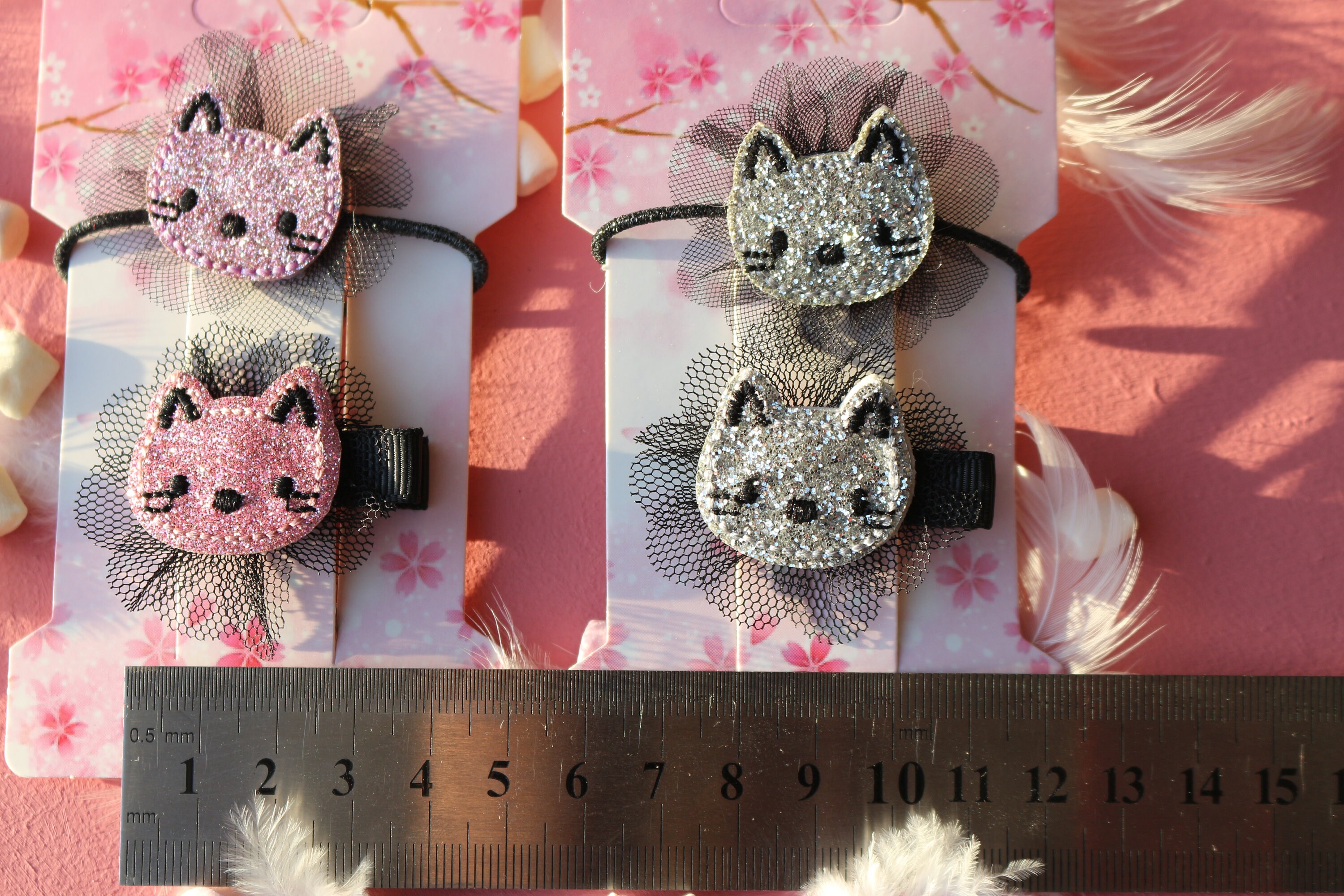 Cat Hair clip Hair ties Kitty Cat 2PCS Kid's hair Etsy