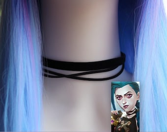 Black Jinx style Collar, Arcane Choker, Stainless steel Charm