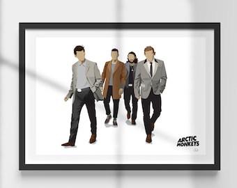 Arctic Monkeys Print | Indie Legends | Rock Band | Original Wall Art