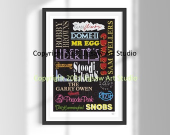 Birmingham Pubs and Clubs | 1980s | 1990s | Logos | Print | Wall Art