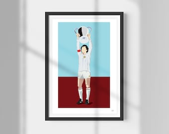 Dennis Mortimer | Aston Villa Captain | European Cup Winners | 1982 | AVFC | Iconic | Minimalist Wall Art