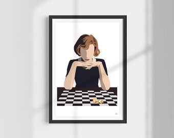 The Queen's Gambit | Beth Harmon | Art print | Anya Taylor-Joy | Chess | Grandmaster | Iconic | Netflix