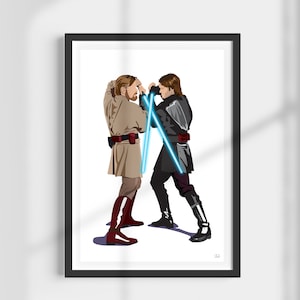 Star Wars III | Revenge of the Sith | Lightsaber Battle | Iconic | Print | Wall Art
