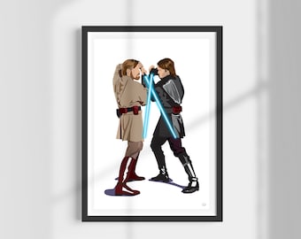 Star Wars III | Revenge of the Sith | Lightsaber Battle | Iconic | Print | Wall Art