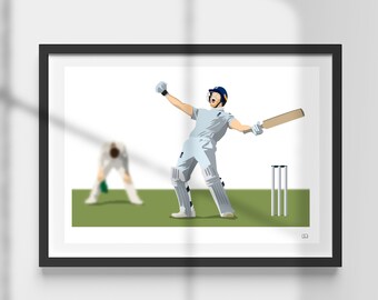 Ben Stokes | Cricket | England Batsman | Ashes | Australia | Headingley | Winning Century | Iconic | Minimalist Wall Art