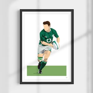 Brian O&#39;Driscoll | Irish Rugby Union Legend | Leinster Club Legend | Number 13 | Print | Iconic | Minimalist Wall Art