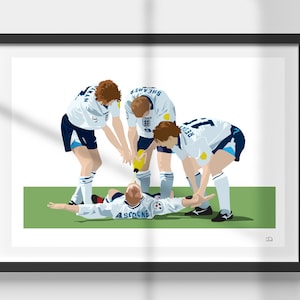 Euro 96 | Gazza | England Football | Celebration | Dentist Chair | 3 Lions | Print | Wall Art