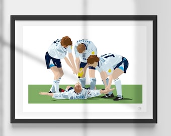 Euro 96 | Gazza | England Football | Celebration | Dentist Chair | 3 Lions | Print | Wall Art
