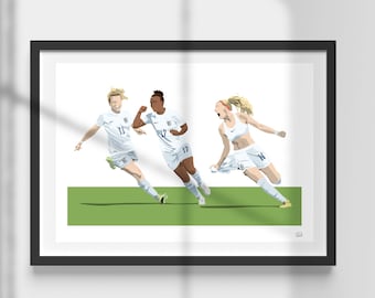 Euro 22 | Lionesses | England Football | Celebration | Chloe Kelly | 3 Lions | Print | Wall Art