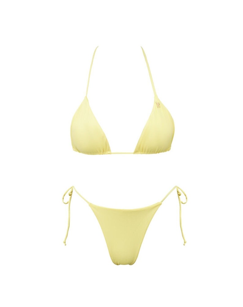 Yellow Micro Bikini Set, Thong Bikini - Etsy