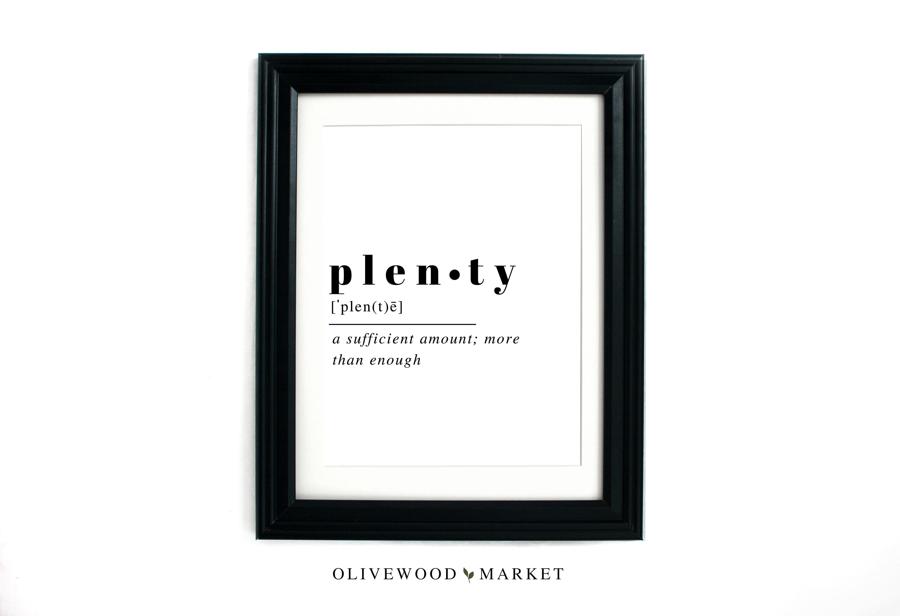 Plenty Definition Minimalist Printable Wall Art Download Etsy