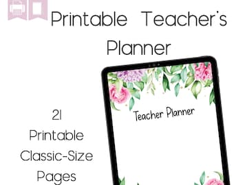 Teacher Planner Printable, Undated Planner, Lesson Planner, Academic Planner, Classroom Roster, Classic HP