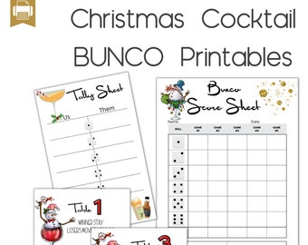 Christmas Cocktail Printable Bunco Bundle