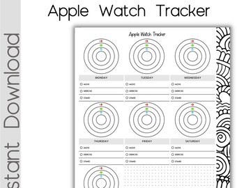 Apple Watch Fitness Tracker, Workout Tracker, Goal Tracker, Habit Tracker, Fitness Tracker, Daily Habit Tracker, Apple Watch Tracker
