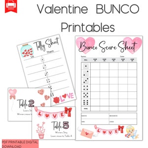 Valentines Printable Bunco Bundle
