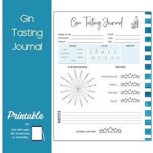 Journal de dégustation de gin