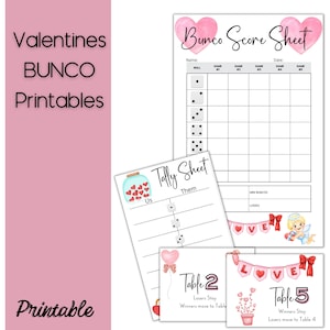 Valentines Printable Bunco Bundle