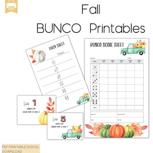 Fall Printable Bunco Bundle