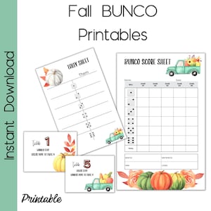 Fall Printable Bunco Bundle