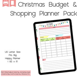 Weihnachts-Budget-Tracker und Geschenk-Einkaufsplaner-Paket, Weihnachts-Einkaufsplaner, Geschenk-Tracker, US Letter Size passend für Big HP