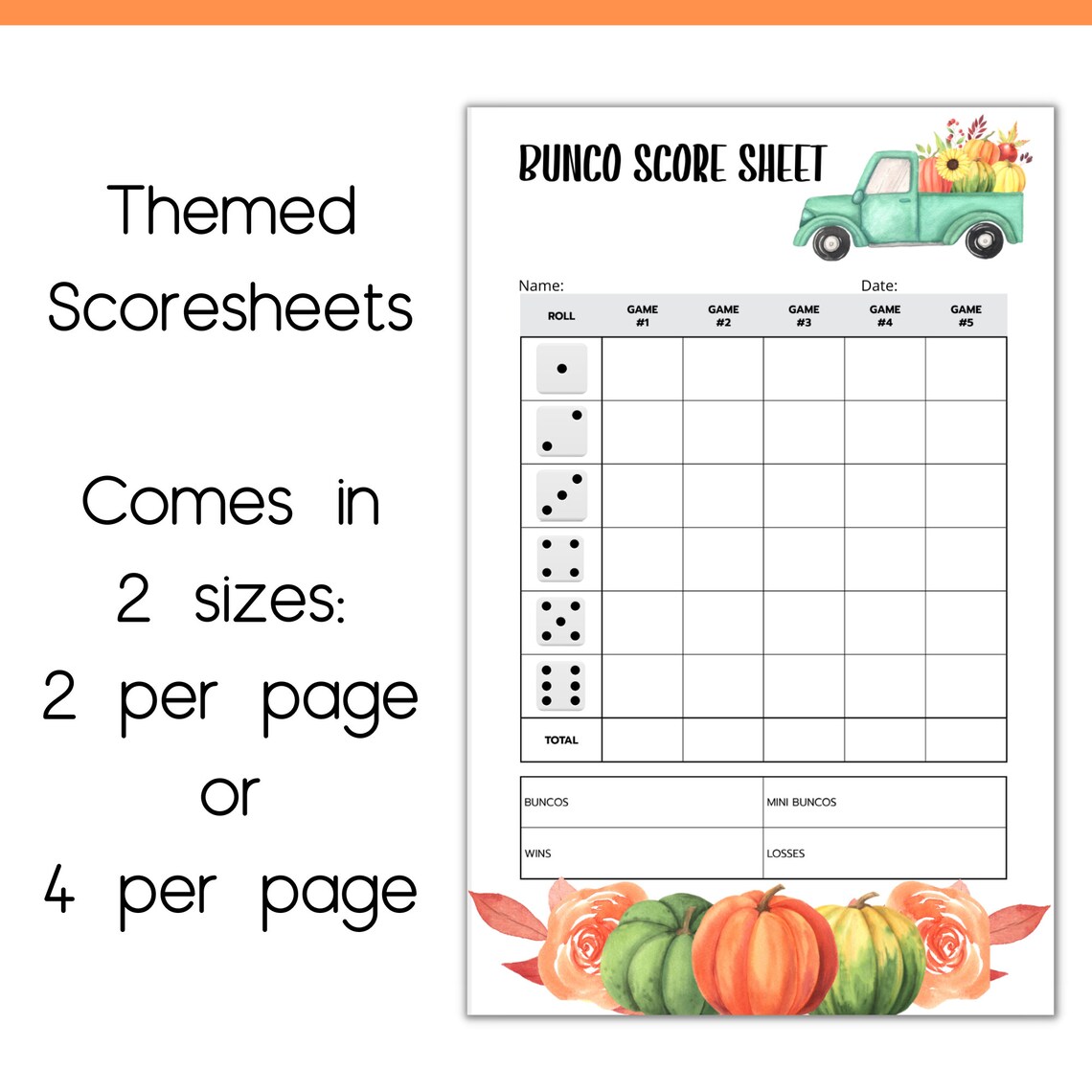Fall Printable Bunco Bundle - Etsy