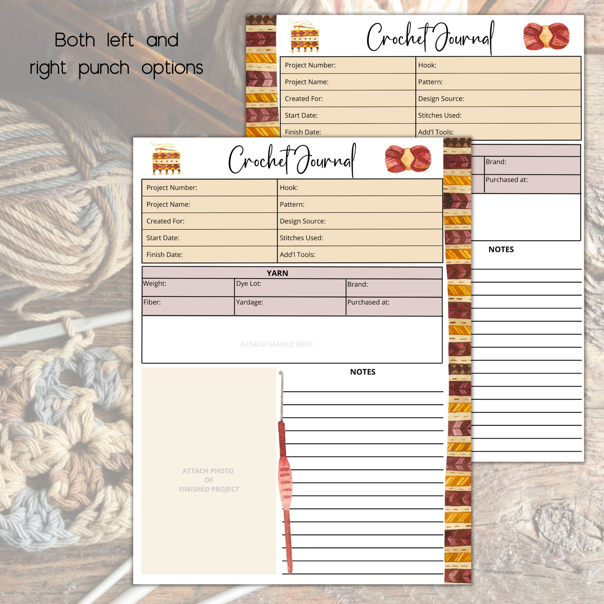 Printable Crochet Project Journal, Digital Download, Track Patterns ...