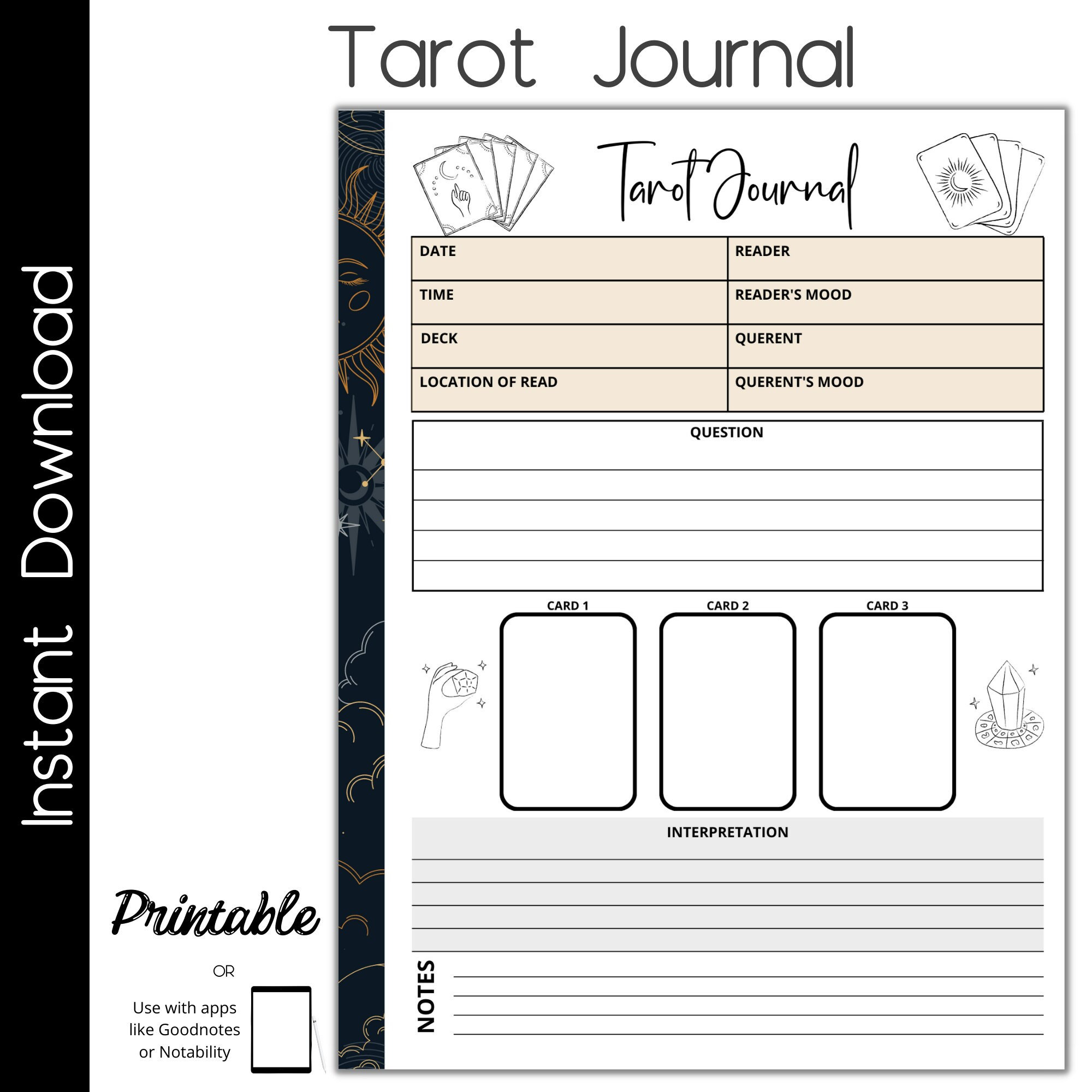 Tarot Journal (Printable) - Track your tarot reading results! -  Charlemagne's Ko-fi Shop - Ko-fi ❤️ Where creators get support from fans  through donations, memberships, shop sales and more! The original 'Buy