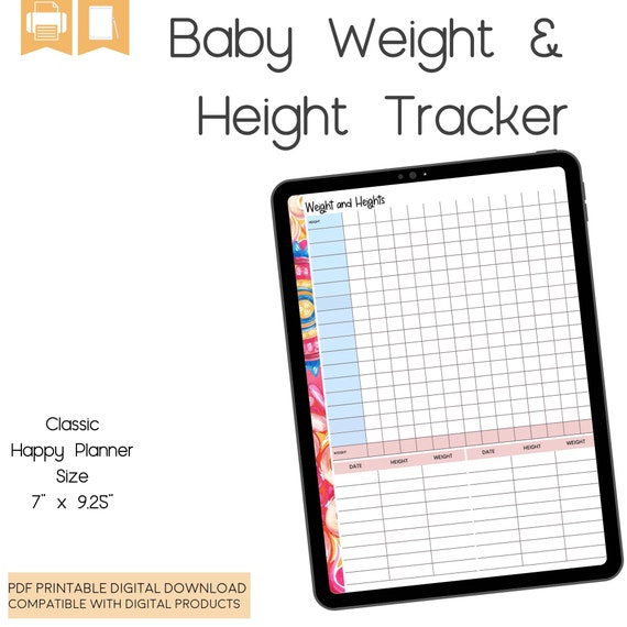 Baby Weight Tracker Baby Height Tracker Baby Growth Tracker Etsy