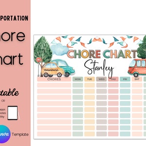 Printable Editable Chore Chart Bundle, Kids Chore Chart, Chore Chart for Kids, Kids Chores, Kids Reward Chart, Chore List, Kids Chart