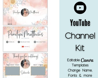Kit de canal de YouTube, kit de marca de YouTube, plantilla de YouTube